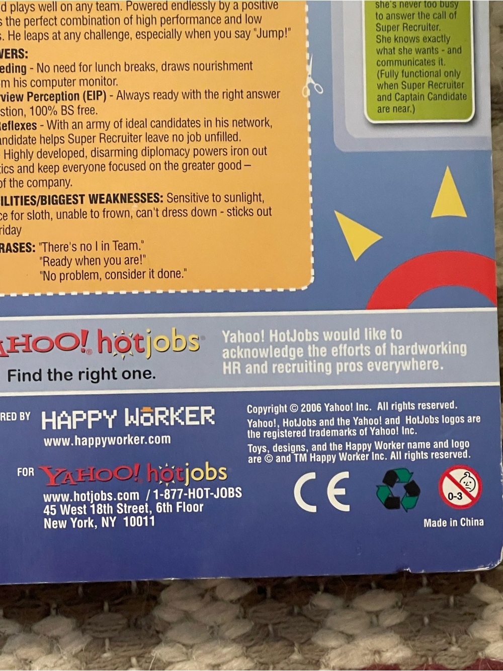 Vintage 2006 Yahoo! HotJobs Captain Candidate Action Figure Happy Worker NIP - Picture 7 of 7